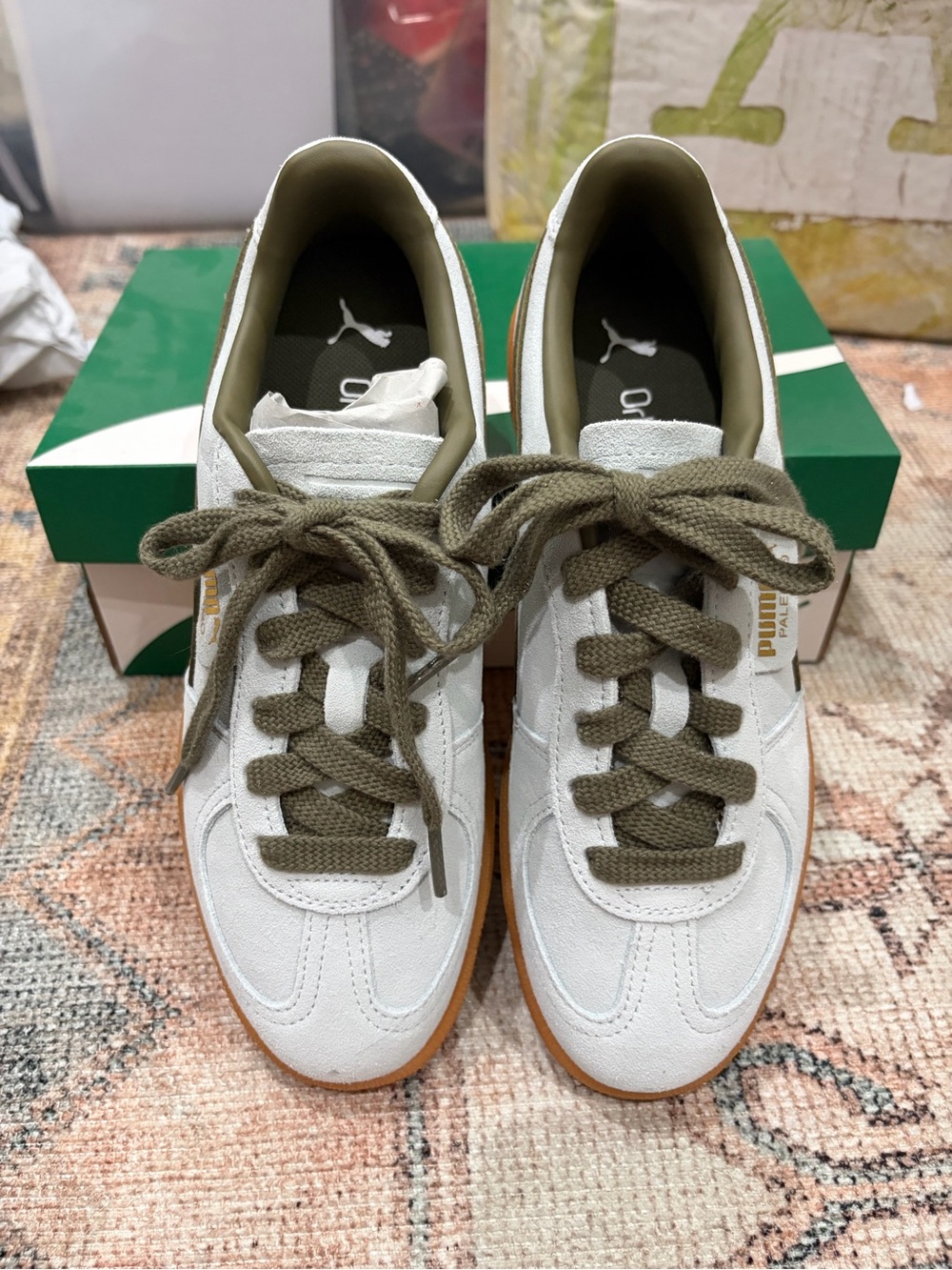 Women’s Puma Palermo Peaceful Blue/ Loden Green with Gum Sole - Picture 4 of 11